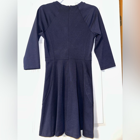 Fit and Flare Navy Detailed Dress - Picture 3 of 5